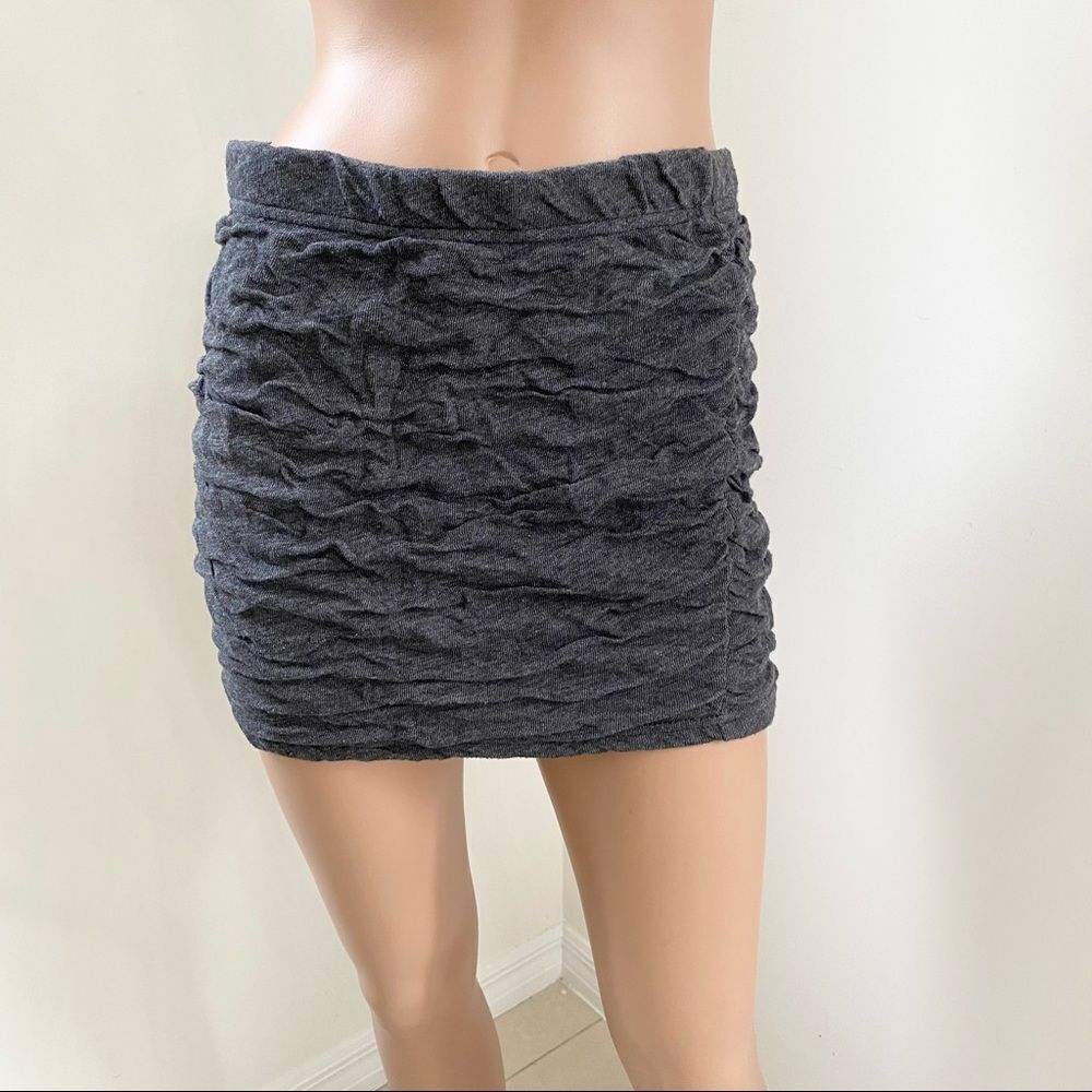 Chaser Black Ruched Ruffled Stretch Mini Skirt M